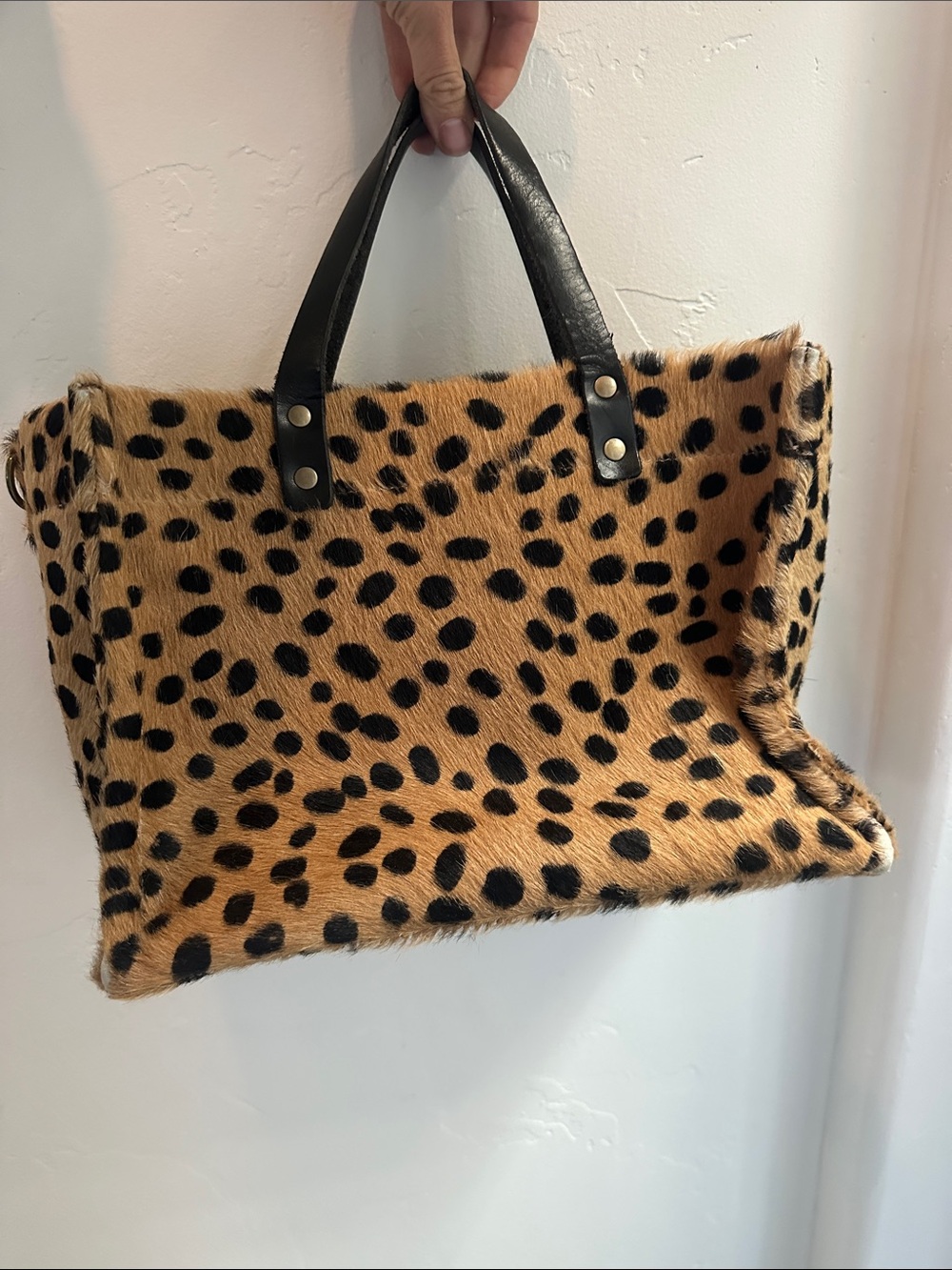Parker Thatch Pony Hair Cheetah Tote